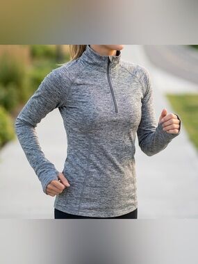 Xersion Heather Grey Quarter-Zip Performance Pullover